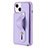 Coque Silicone Gel Motif Cuir Housse Etui SD14 pour Apple iPhone 15 Violet