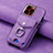 Coque Silicone Gel Motif Cuir Housse Etui SD15 pour Apple iPhone 16 Pro Violet Clair