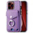 Coque Silicone Gel Motif Cuir Housse Etui SD16 pour Apple iPhone 14 Pro Max Violet Clair