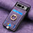 Coque Silicone Gel Motif Cuir Housse Etui SD2 pour Google Pixel 7 Pro 5G Violet Clair