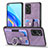 Coque Silicone Gel Motif Cuir Housse Etui SD2 pour Oppo A36 Violet Clair