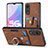 Coque Silicone Gel Motif Cuir Housse Etui SD2 pour Oppo A58 5G Marron