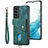 Coque Silicone Gel Motif Cuir Housse Etui SD2 pour Samsung Galaxy S22 Plus 5G Vert