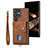 Coque Silicone Gel Motif Cuir Housse Etui SD2 pour Samsung Galaxy S24 Ultra 5G Marron