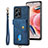 Coque Silicone Gel Motif Cuir Housse Etui SD2 pour Xiaomi Redmi Note 12 4G Bleu