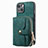 Coque Silicone Gel Motif Cuir Housse Etui SD3 pour Apple iPhone 13 Vert