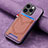 Coque Silicone Gel Motif Cuir Housse Etui SD3 pour Apple iPhone 14 Pro Max Violet Clair