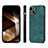 Coque Silicone Gel Motif Cuir Housse Etui SD3 pour Apple iPhone 14 Vert