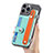 Coque Silicone Gel Motif Cuir Housse Etui SD3 pour Apple iPhone 15 Pro Cyan