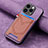 Coque Silicone Gel Motif Cuir Housse Etui SD3 pour Apple iPhone 15 Pro Max Violet Clair