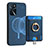 Coque Silicone Gel Motif Cuir Housse Etui SD3 pour Oppo A54s Bleu