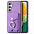 Coque Silicone Gel Motif Cuir Housse Etui SD3 pour Samsung Galaxy A04s Violet