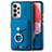 Coque Silicone Gel Motif Cuir Housse Etui SD3 pour Samsung Galaxy A13 4G Bleu