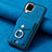 Coque Silicone Gel Motif Cuir Housse Etui SD3 pour Samsung Galaxy A22 4G Bleu