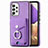 Coque Silicone Gel Motif Cuir Housse Etui SD3 pour Samsung Galaxy A32 5G Violet