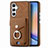 Coque Silicone Gel Motif Cuir Housse Etui SD3 pour Samsung Galaxy A34 5G Marron