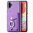 Coque Silicone Gel Motif Cuir Housse Etui SD3 pour Samsung Galaxy M04 Violet