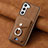 Coque Silicone Gel Motif Cuir Housse Etui SD3 pour Samsung Galaxy S21 FE 5G Marron