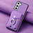 Coque Silicone Gel Motif Cuir Housse Etui SD3 pour Samsung Galaxy S21 FE 5G Violet