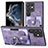 Coque Silicone Gel Motif Cuir Housse Etui SD3 pour Samsung Galaxy S22 Ultra 5G Violet Clair