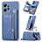 Coque Silicone Gel Motif Cuir Housse Etui SD3 pour Xiaomi Redmi Note 12 4G Bleu