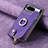 Coque Silicone Gel Motif Cuir Housse Etui SD4 pour Google Pixel 8 5G Violet