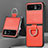 Coque Silicone Gel Motif Cuir Housse Etui SD4 pour Motorola Moto Razr 40 5G Orange