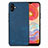 Coque Silicone Gel Motif Cuir Housse Etui SD4 pour Samsung Galaxy A04 4G Bleu