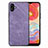Coque Silicone Gel Motif Cuir Housse Etui SD4 pour Samsung Galaxy A04 4G Violet