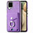 Coque Silicone Gel Motif Cuir Housse Etui SD4 pour Samsung Galaxy A12 Nacho Violet