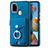 Coque Silicone Gel Motif Cuir Housse Etui SD4 pour Samsung Galaxy A21s Bleu