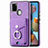 Coque Silicone Gel Motif Cuir Housse Etui SD4 pour Samsung Galaxy A21s Violet