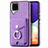 Coque Silicone Gel Motif Cuir Housse Etui SD4 pour Samsung Galaxy A22 4G Violet