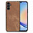 Coque Silicone Gel Motif Cuir Housse Etui SD4 pour Samsung Galaxy A34 5G Marron