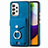 Coque Silicone Gel Motif Cuir Housse Etui SD4 pour Samsung Galaxy A52 5G Bleu