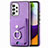 Coque Silicone Gel Motif Cuir Housse Etui SD4 pour Samsung Galaxy A52 5G Violet