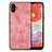 Coque Silicone Gel Motif Cuir Housse Etui SD4 pour Samsung Galaxy F04 Rose