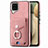 Coque Silicone Gel Motif Cuir Housse Etui SD4 pour Samsung Galaxy F12 Rose