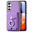 Coque Silicone Gel Motif Cuir Housse Etui SD4 pour Samsung Galaxy M44 5G Violet