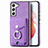 Coque Silicone Gel Motif Cuir Housse Etui SD4 pour Samsung Galaxy S21 FE 5G Violet