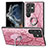 Coque Silicone Gel Motif Cuir Housse Etui SD4 pour Samsung Galaxy S22 Ultra 5G Rose Rouge