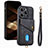 Coque Silicone Gel Motif Cuir Housse Etui SD5 pour Apple iPhone 13 Pro Max Noir