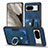 Coque Silicone Gel Motif Cuir Housse Etui SD5 pour Google Pixel 8 5G Bleu