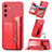 Coque Silicone Gel Motif Cuir Housse Etui SD5 pour Samsung Galaxy A34 5G Rouge