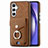 Coque Silicone Gel Motif Cuir Housse Etui SD5 pour Samsung Galaxy A54 5G Marron