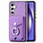 Coque Silicone Gel Motif Cuir Housse Etui SD5 pour Samsung Galaxy A54 5G Violet Clair