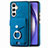 Coque Silicone Gel Motif Cuir Housse Etui SD5 pour Samsung Galaxy Quantum4 5G Bleu