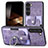 Coque Silicone Gel Motif Cuir Housse Etui SD5 pour Samsung Galaxy S24 5G Violet Clair