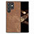 Coque Silicone Gel Motif Cuir Housse Etui SD5 pour Samsung Galaxy S24 Ultra 5G Marron