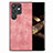 Coque Silicone Gel Motif Cuir Housse Etui SD5 pour Samsung Galaxy S24 Ultra 5G Rose